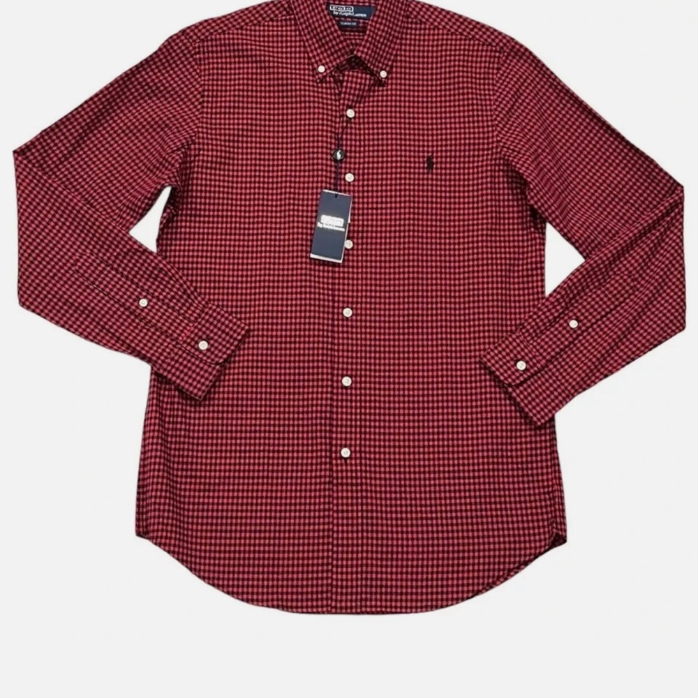 Polo by Ralph Lauren Men's Red and Black Check Shirt